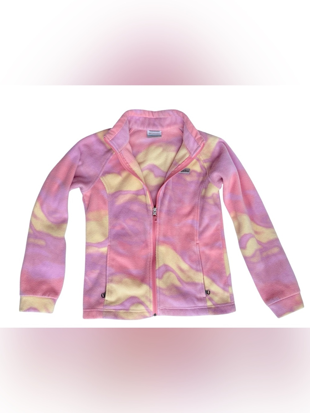 Columbia girl's fleece jacket with zippered pockets size M (10-12 years) pink